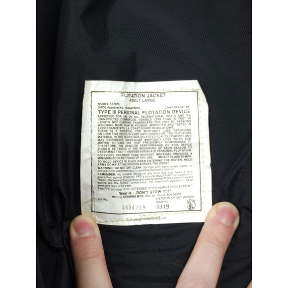 Vintage Stearns Flotation Jacket Large Navy Blue Type III Made USA - Picture 8 of 14